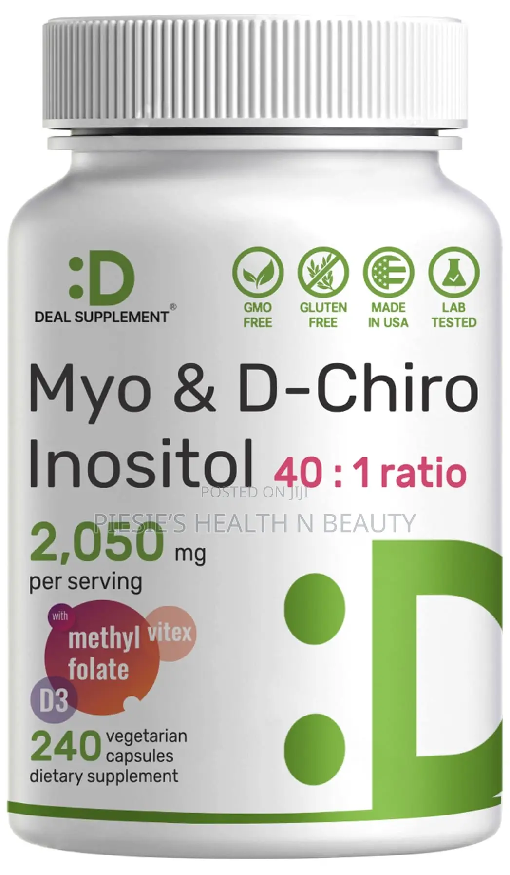 Myo-Inositol D-Chiro Inositol Supplement (40:1) 2,050mg
