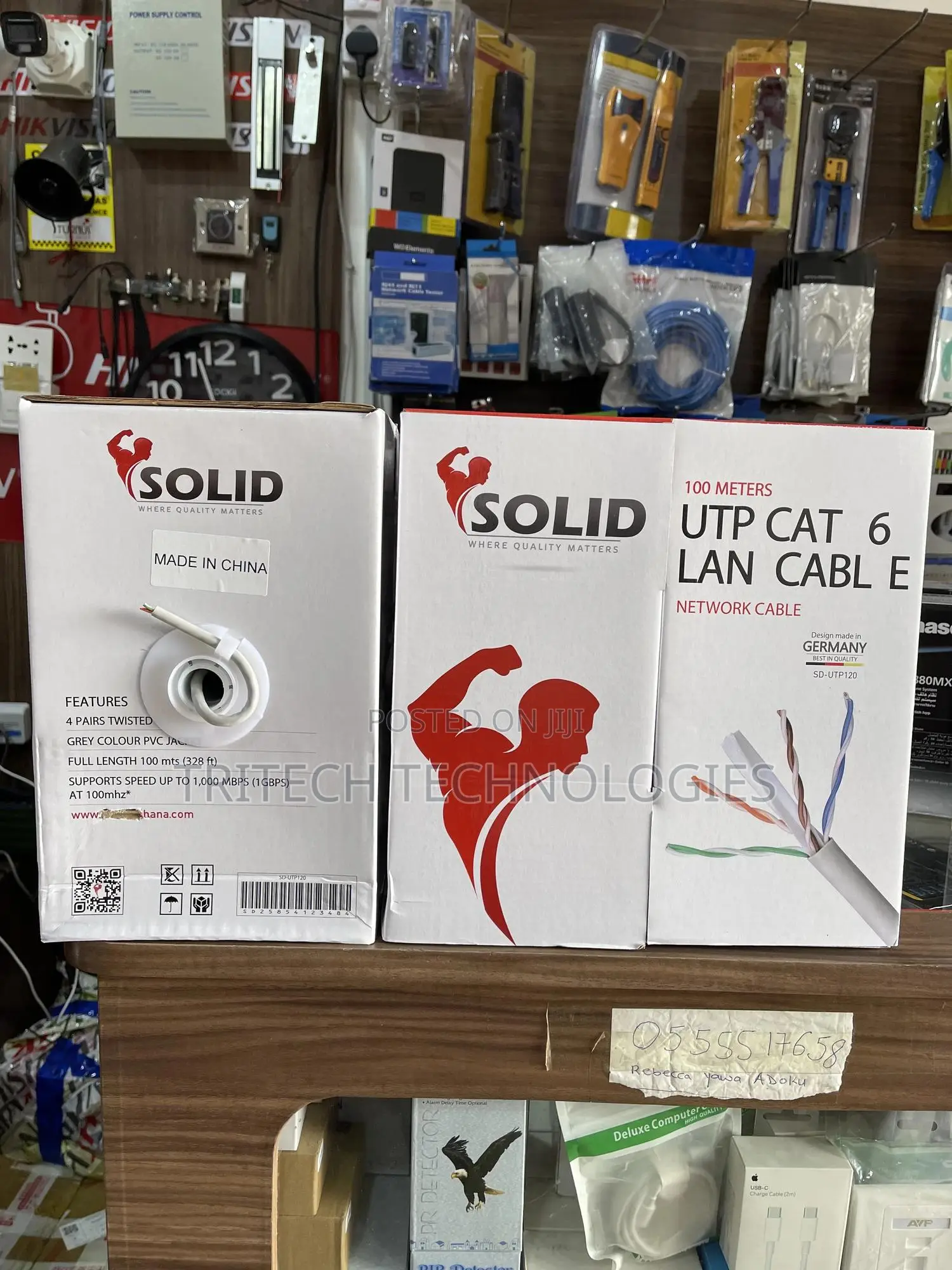 Solid Utp Cat6 Indoor Cable 100m