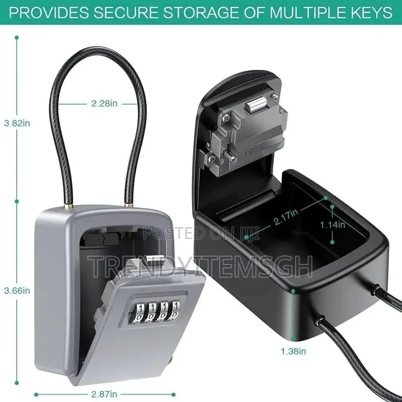 New Wall Mount Key Lock Box 4 Digit Password Security Lock
