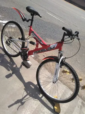 Red Double Shocks Bike