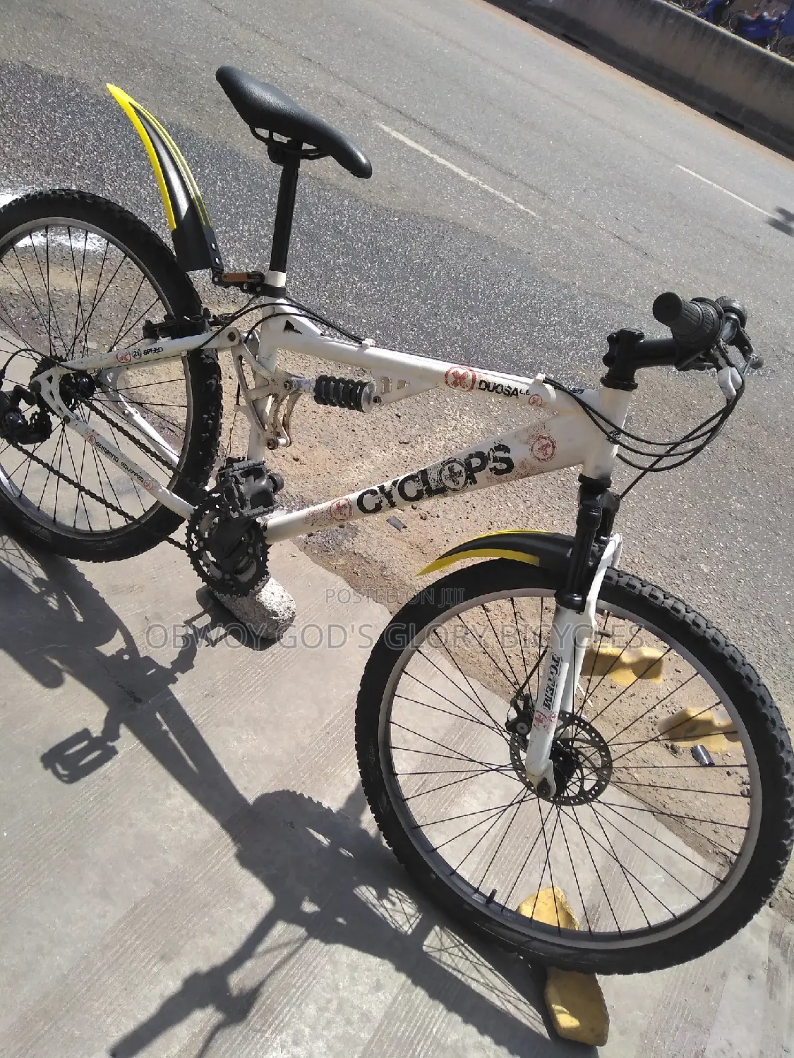White Double Shocks Bicycle