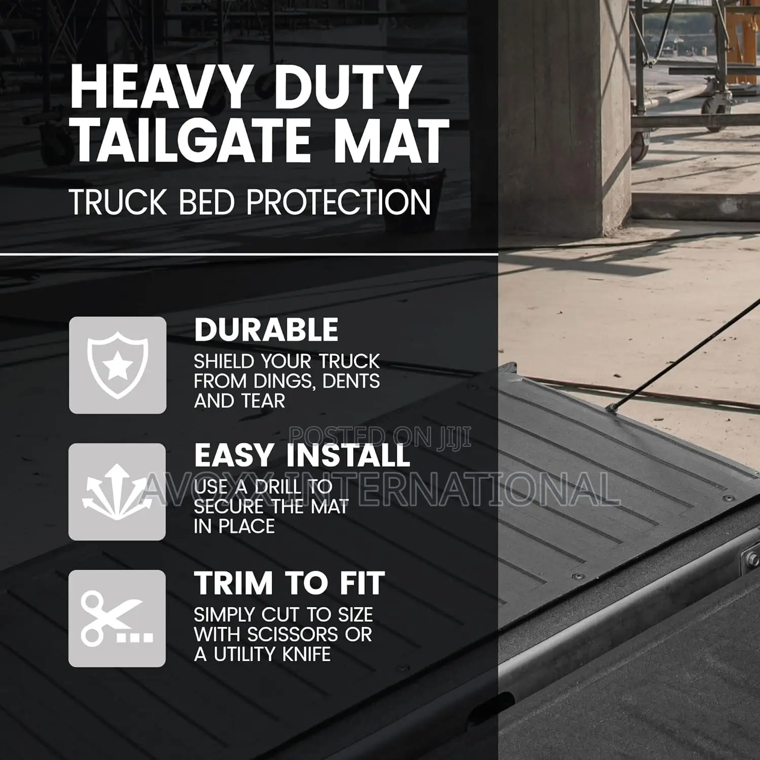 BDK-MT600 Heavy-Duty Utility Truck Bed Tailgate Mat,60"X19.5