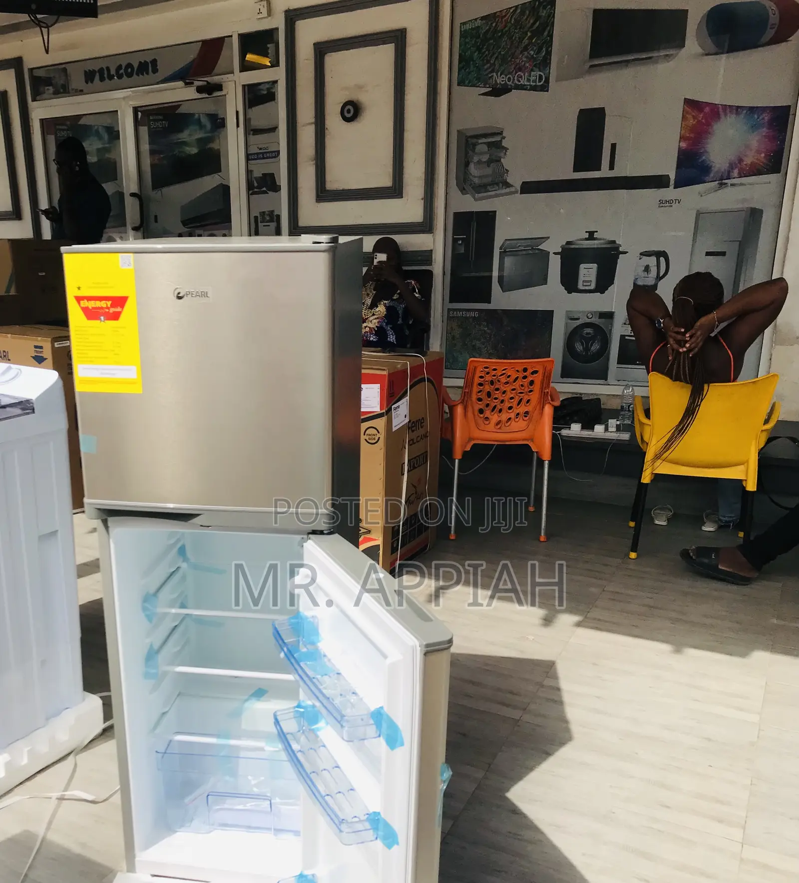 Energy Efficient Pearl Pf-172-2b 2 Door Fridge,Gray.