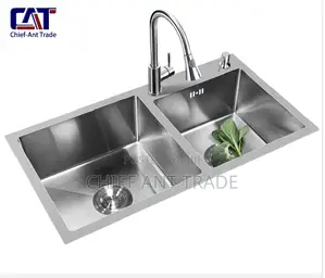 Double Silver Sink + Accessories. 7843