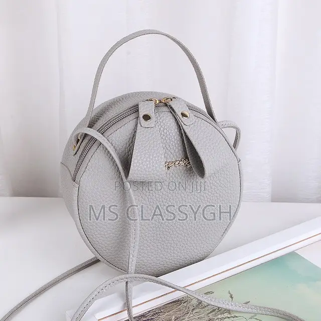 Sequins Leather Rounded Crossbody Handbag
