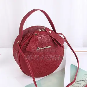 Sequins Leather Rounded Crossbody Handbag