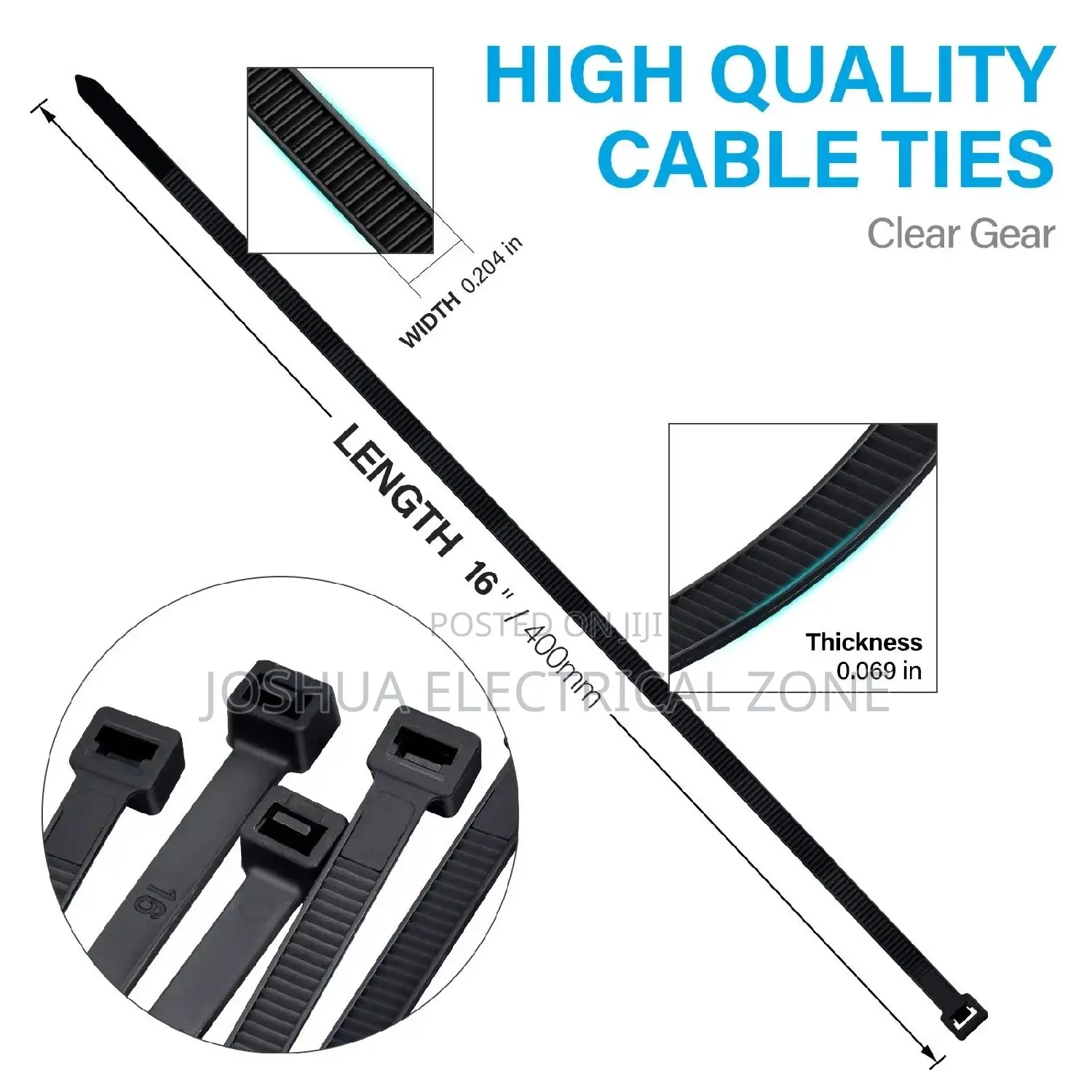 Cables Ties Nylon 3×100mm to 8×500mm Available