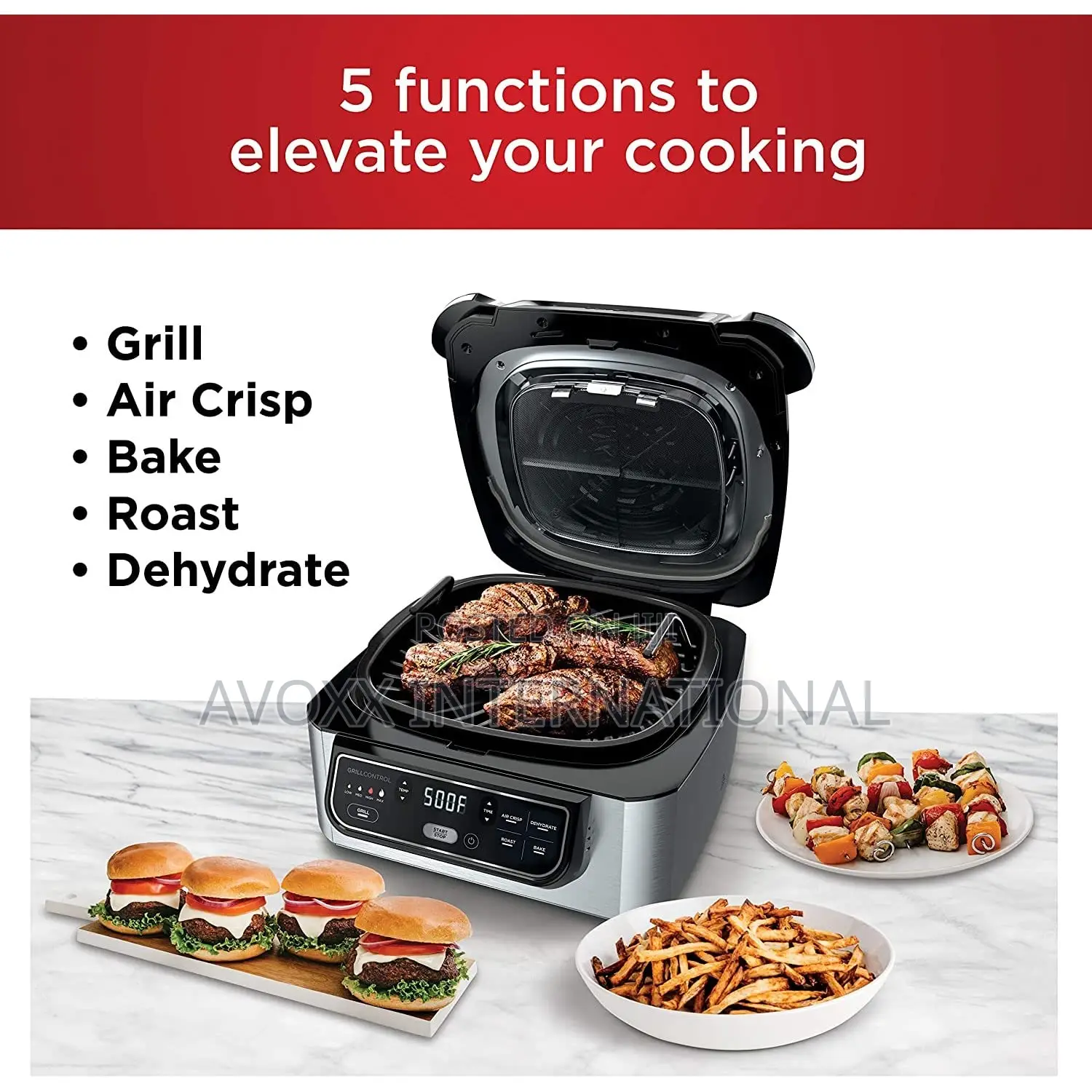 Ninja Ag301 Foodi 5-in-1 Indoor Electric Grill With Air Fry