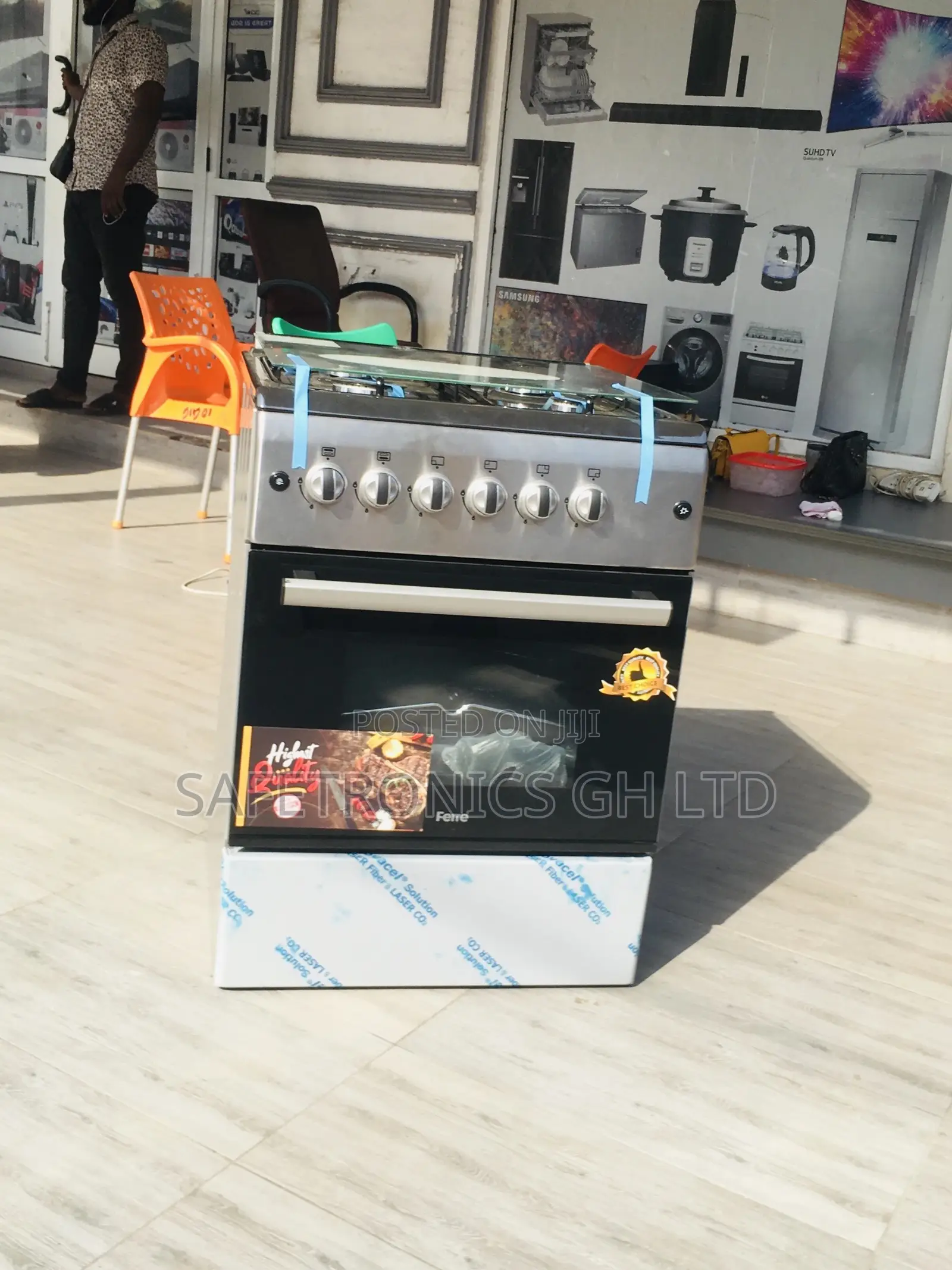 Oven With Grill 4 Gas Cooker Ferre 60x60 Gray