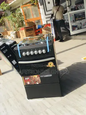 Oven With Grill Volcano 4 Gas Cooker Black 50x50