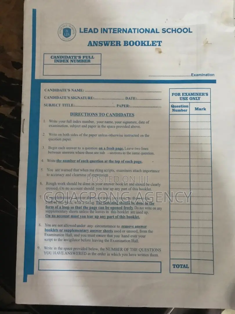 Customized Answer Sheet and Shading Paper