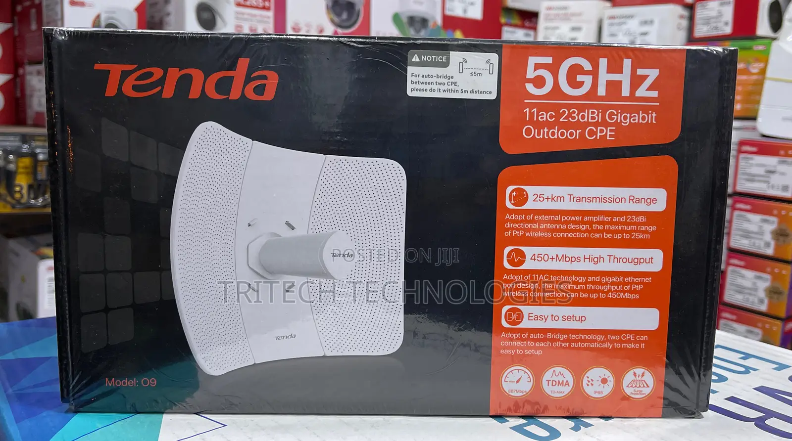 TENDA O9 5ghz Gigabit Outdoor CPE 23dbi 25KM