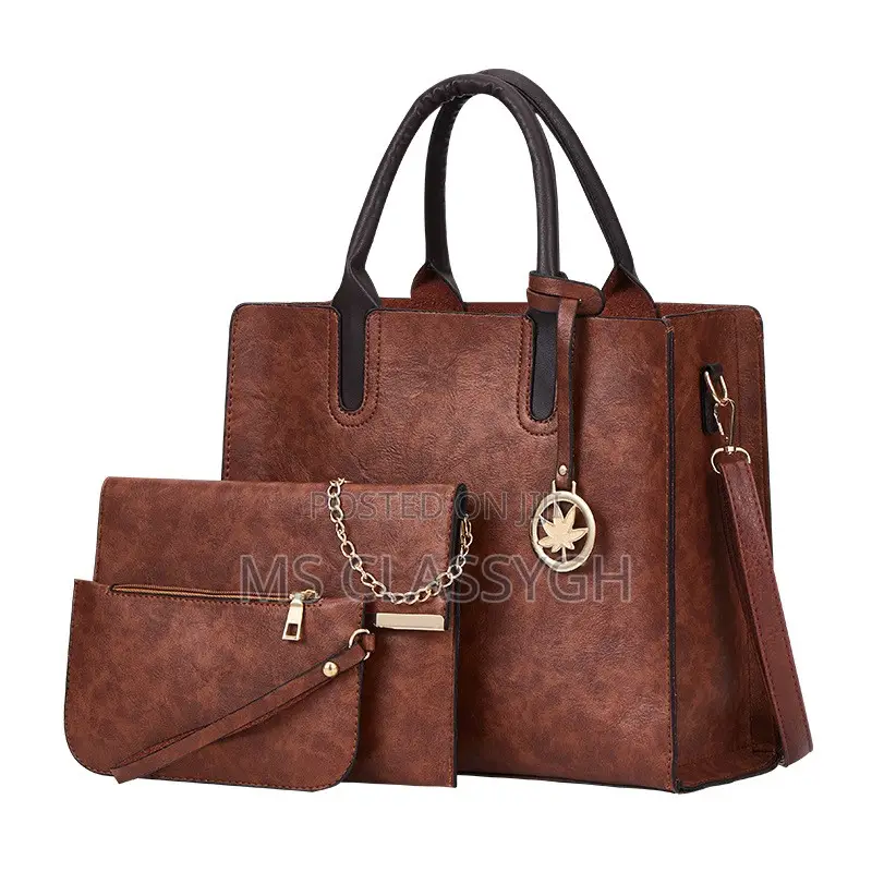 3in1 Women's Printed Casual PU Leather Messenger Handba