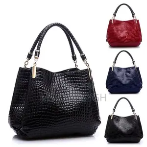 Handbag Crocodile Pattern Large Capacity Shoulder Bag Pu Lea