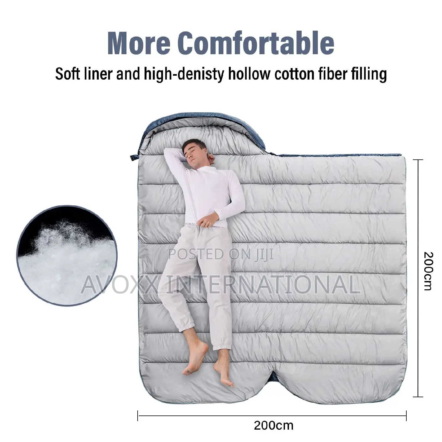 BISINNA XL Sleeping Bag(90.55"X39.37") Grey