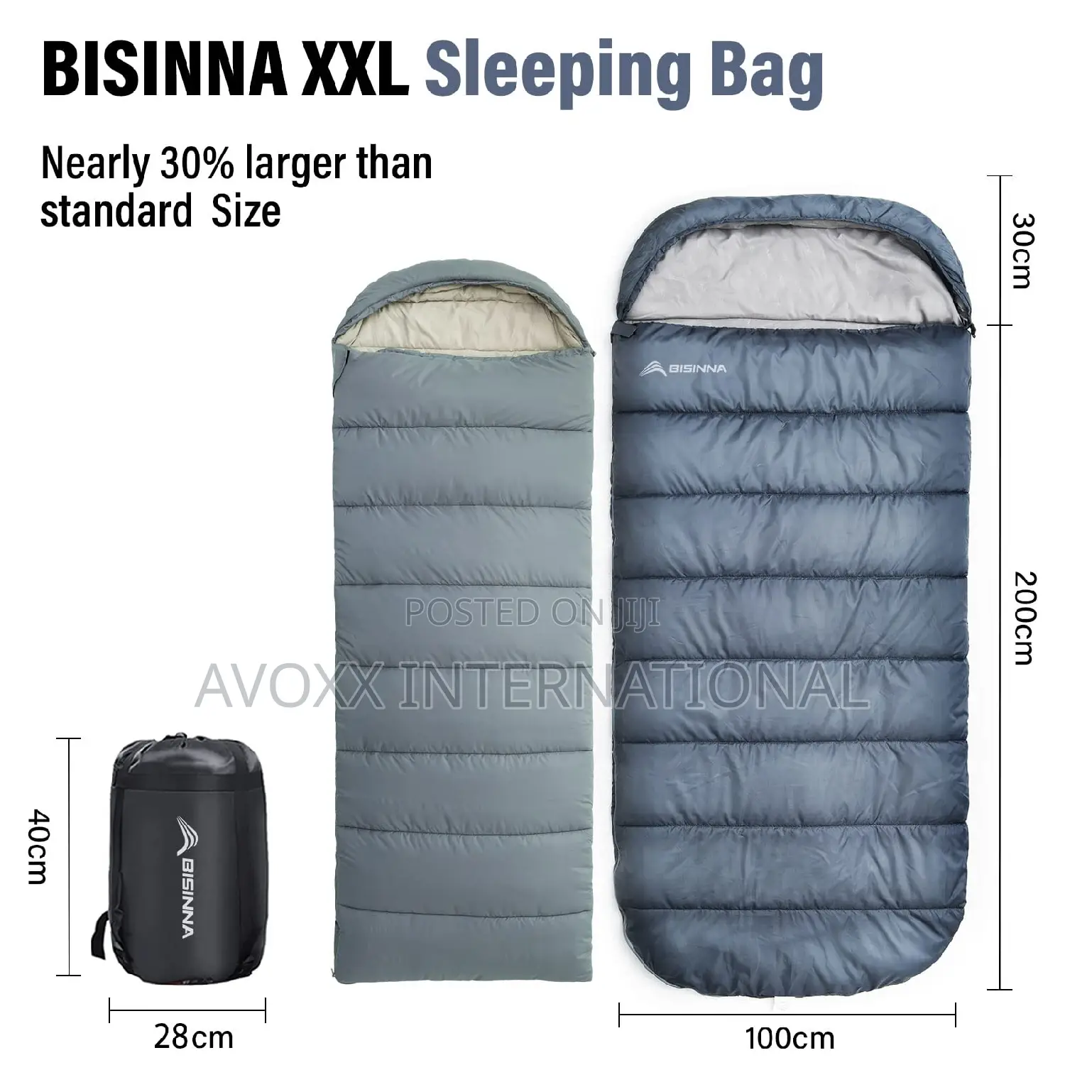 BISINNA XL Sleeping Bag(90.55"X39.37") Grey