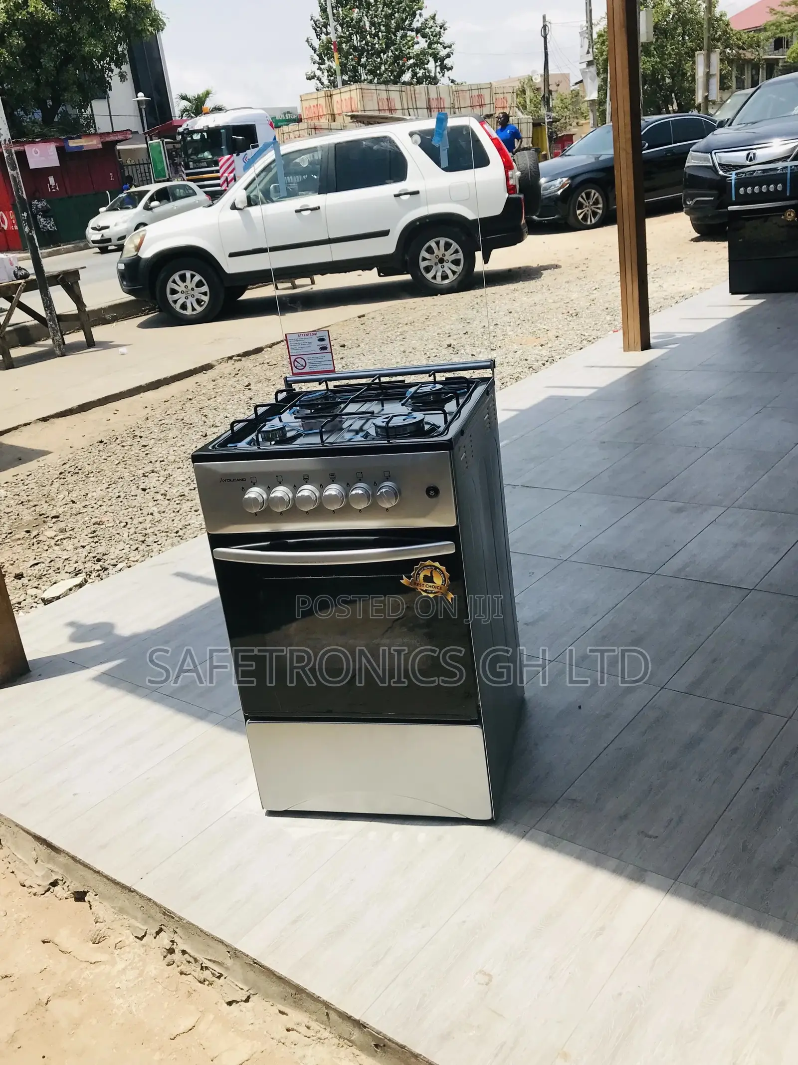 Glass Lid 4 Gas Cooker Oven With Grill Volcano 50x50