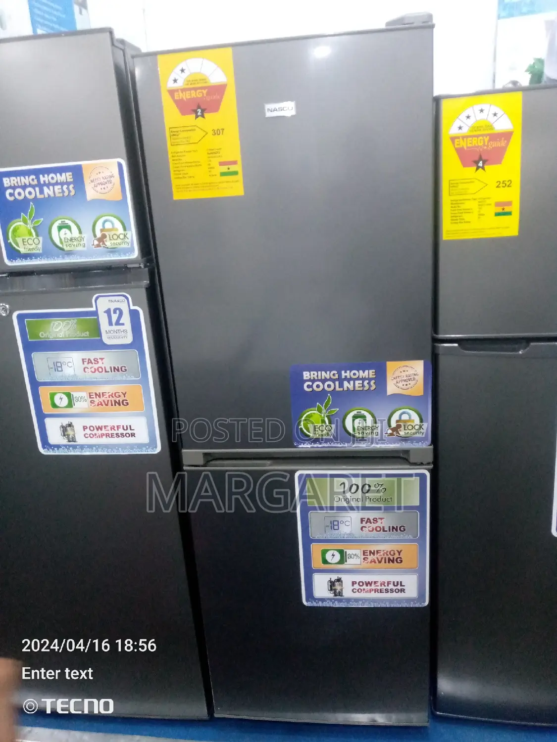 Nasco 170 Littres Double Door Fridge