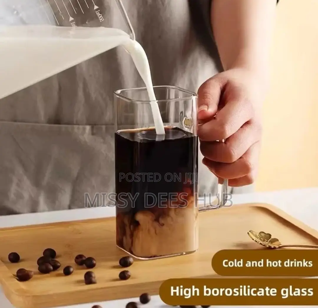 400ml Square Glass Cup With Bamboo Cover