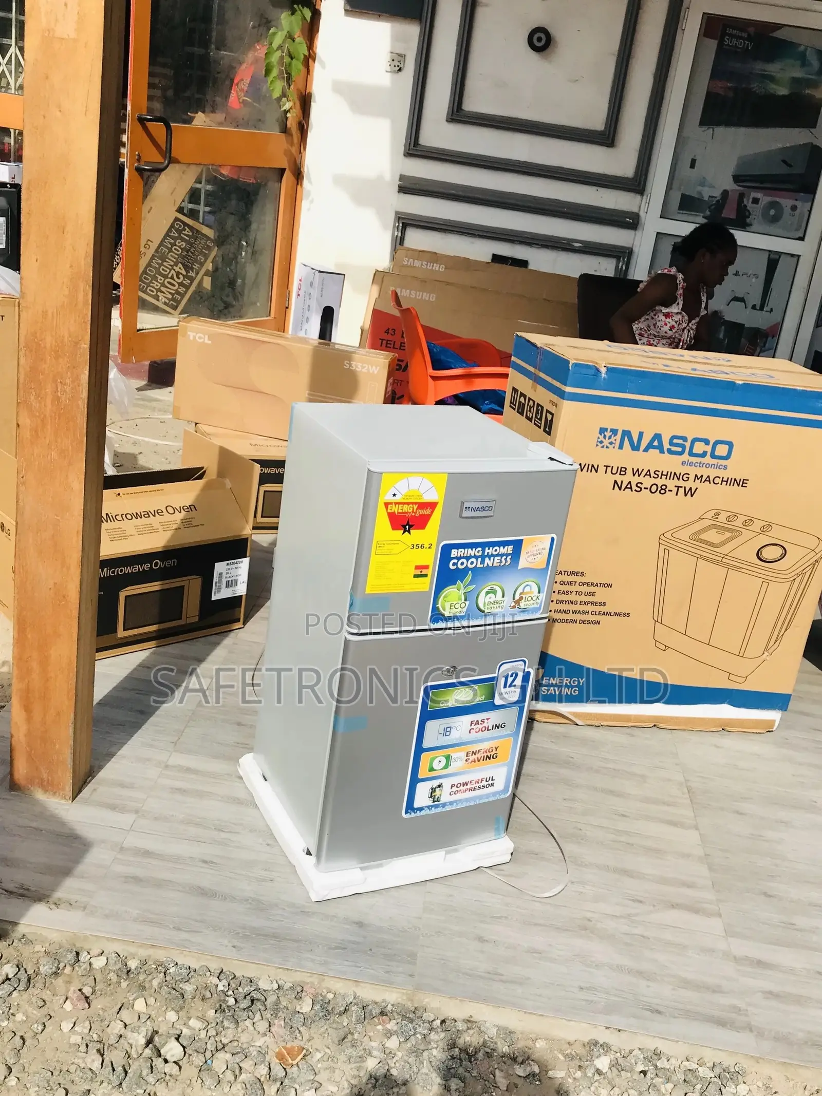 Doubledoor Gray Nasf2-120 Nasco Topfreezer Fridge
