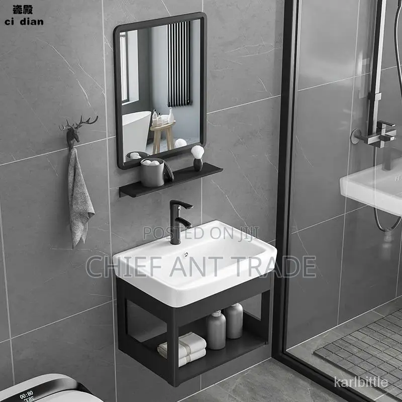 Cabinet Wash Hand Basin + Mirror. 4336