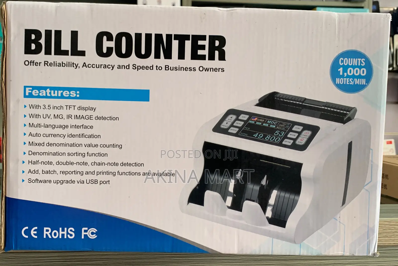 Mix Value Counting Machine Bill Counter