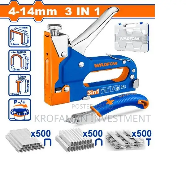 Wadfow WGU4B06 3 In 1 Staple Gun Set