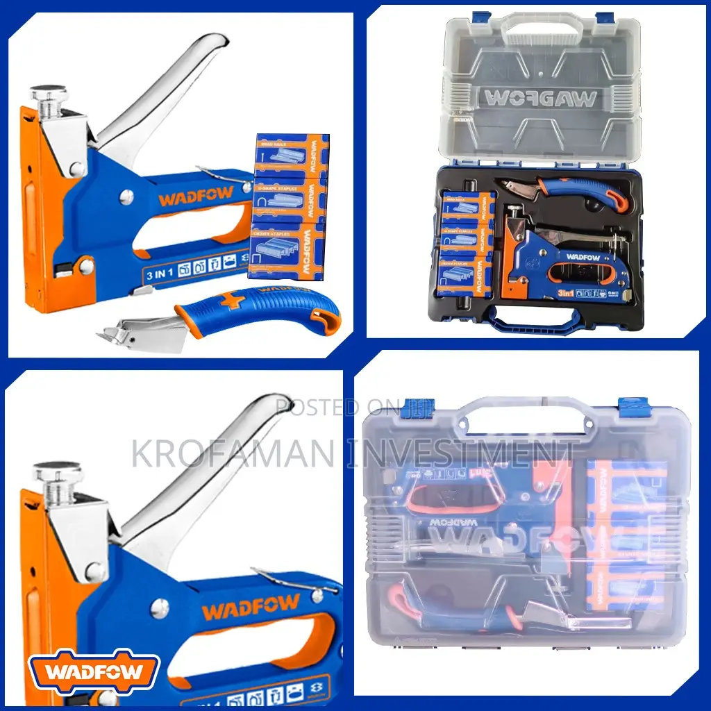 Wadfow WGU4B06 3 In 1 Staple Gun Set