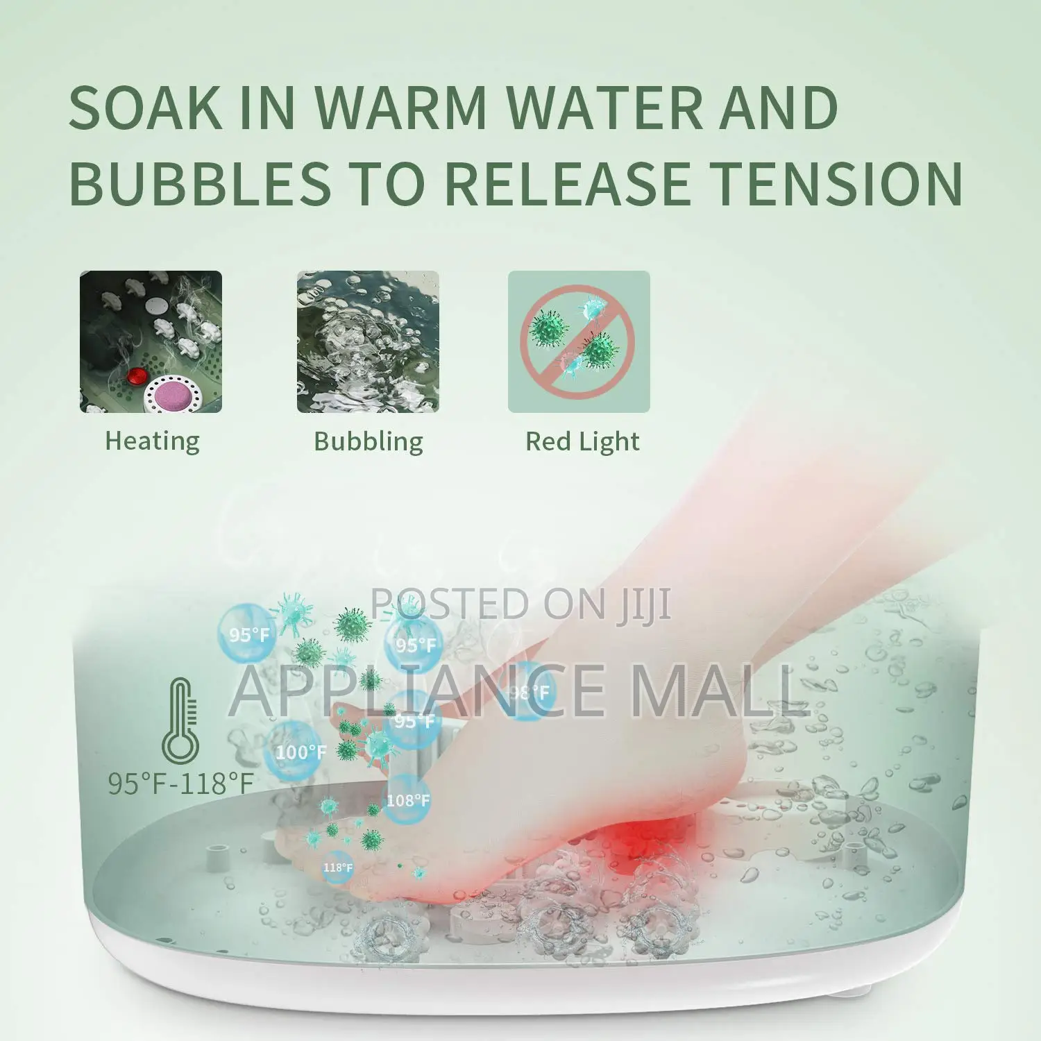 Foot Spa Massager With Heat, Bubble, Fatigue Relief