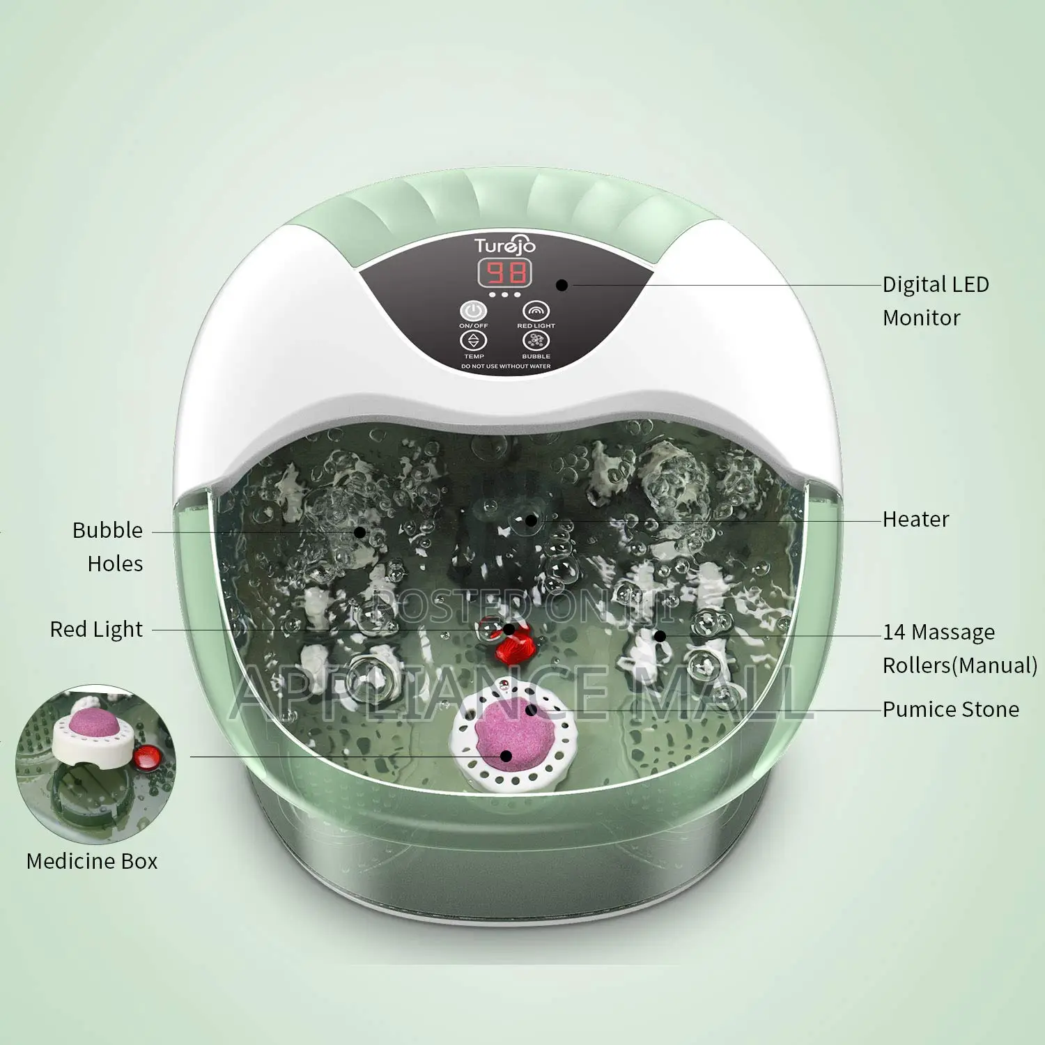Foot Spa Massager With Heat, Bubble, Fatigue Relief