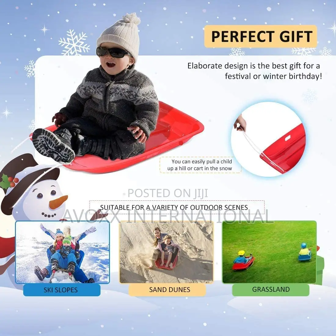 Saucer Sled , Plastic Snow Sled For Kids Adults - 4 Pieces