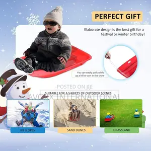 Saucer Sled , Plastic Snow Sled For Kids Adults - 4 Pieces