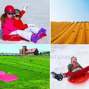 Saucer Sled , Plastic Snow Sled For Kids Adults - 4 Pieces