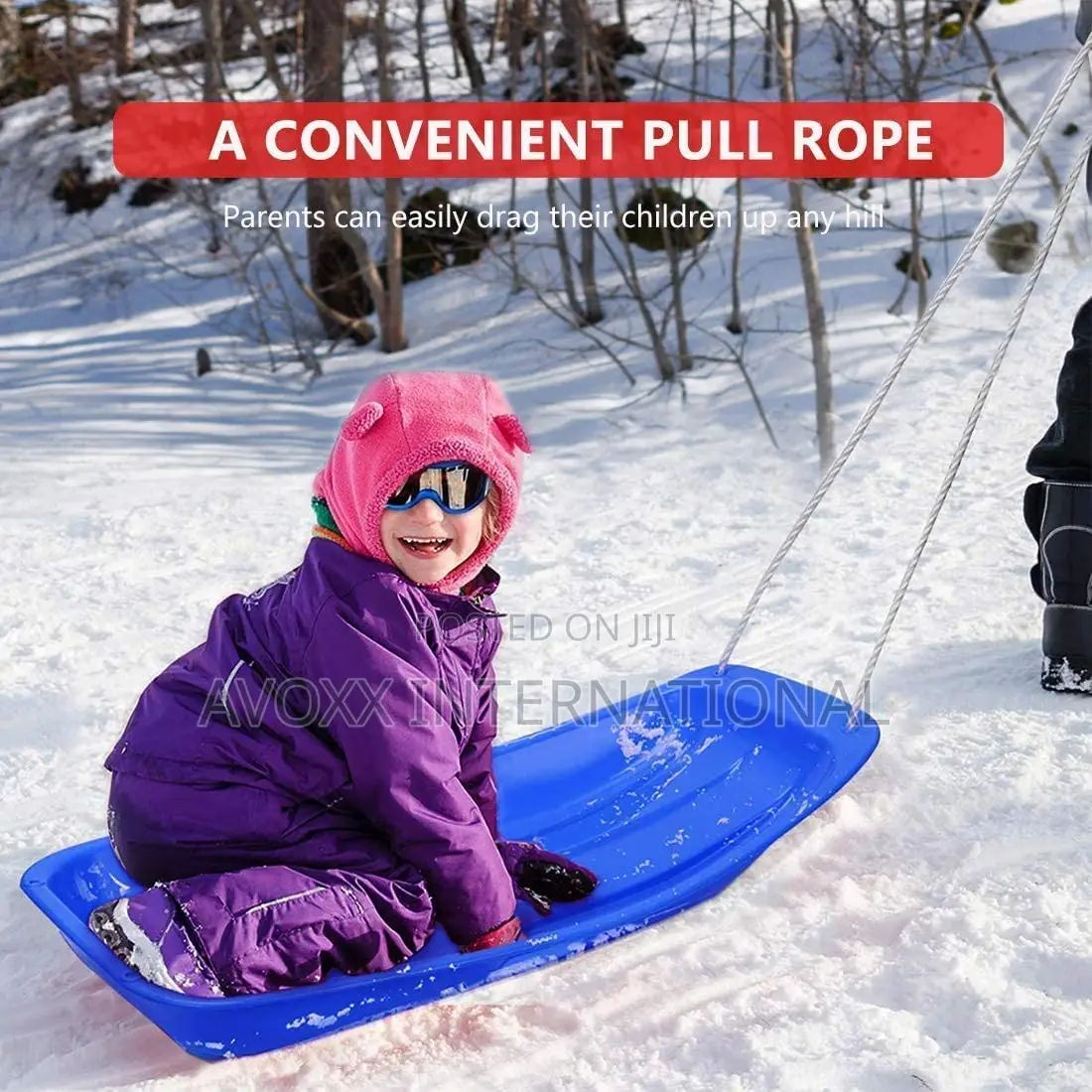 Saucer Sled , Plastic Snow Sled For Kids Adults - 4 Pieces