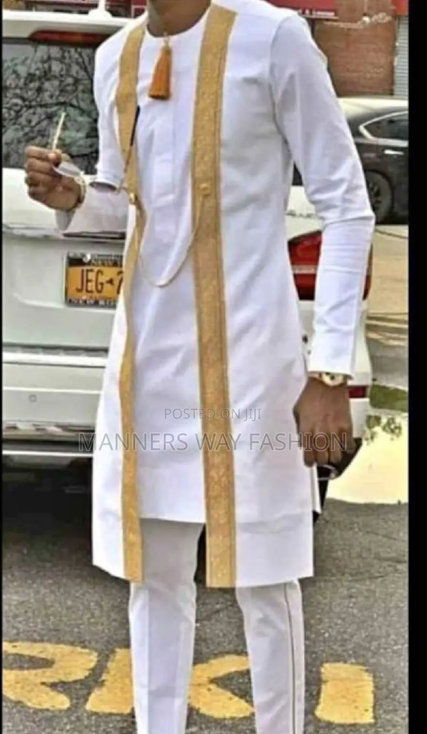 White and Gold Kaftan