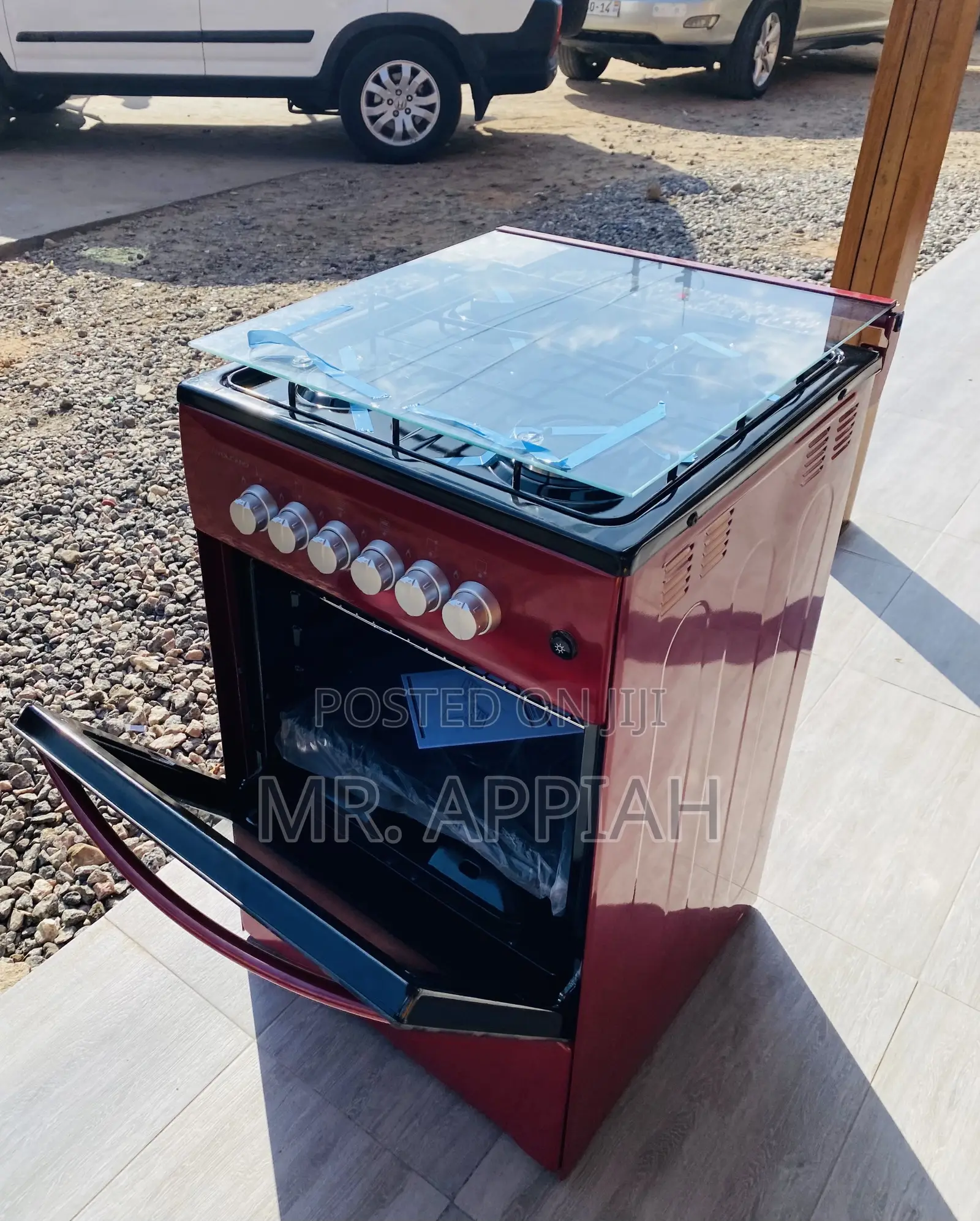 Stainless Steel Volcano(Red)50x50 4 Gas Burner + Oven.