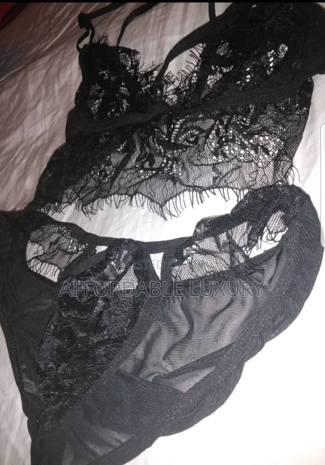 2 Piece Designer Embroidered Soft Lace Bra and Panty Set