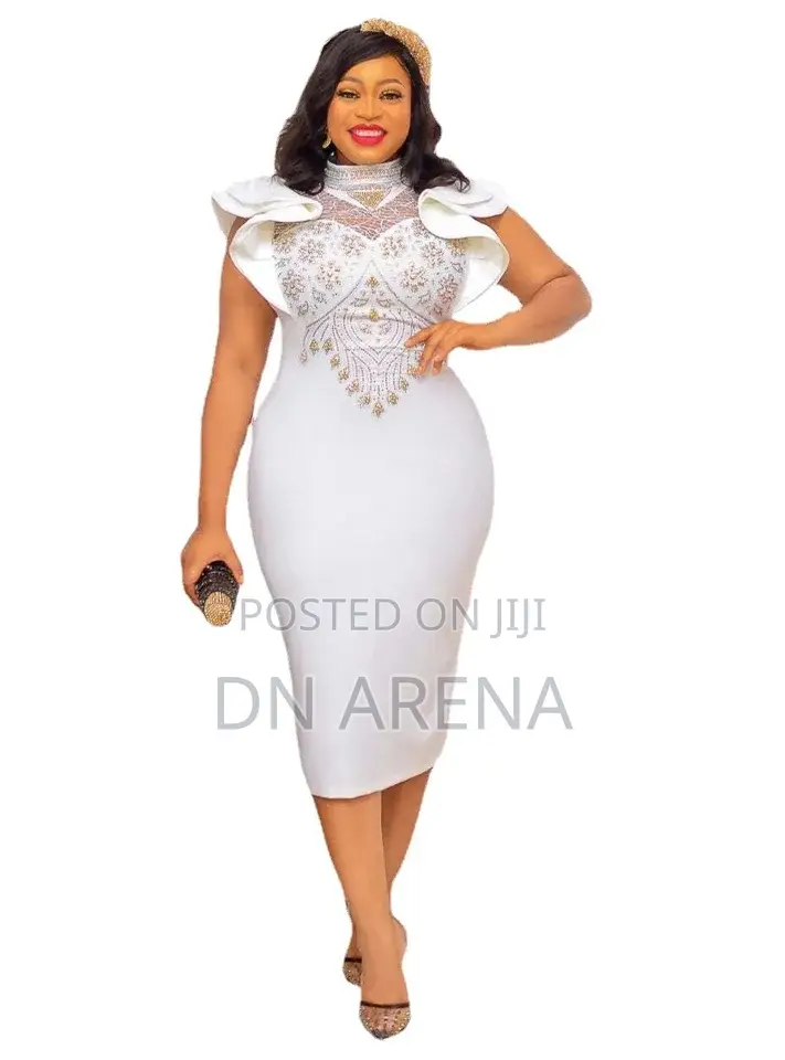 Elegant Ladies White Dinner Wear
