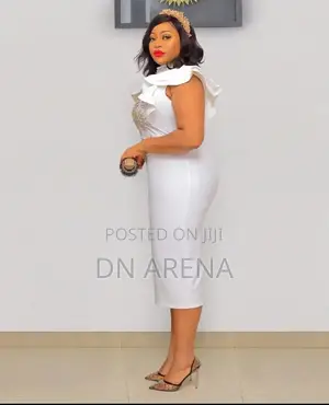 Elegant Ladies White Dinner Wear