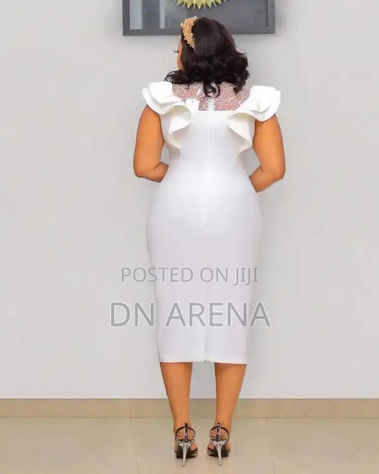 Elegant Ladies White Dinner Wear