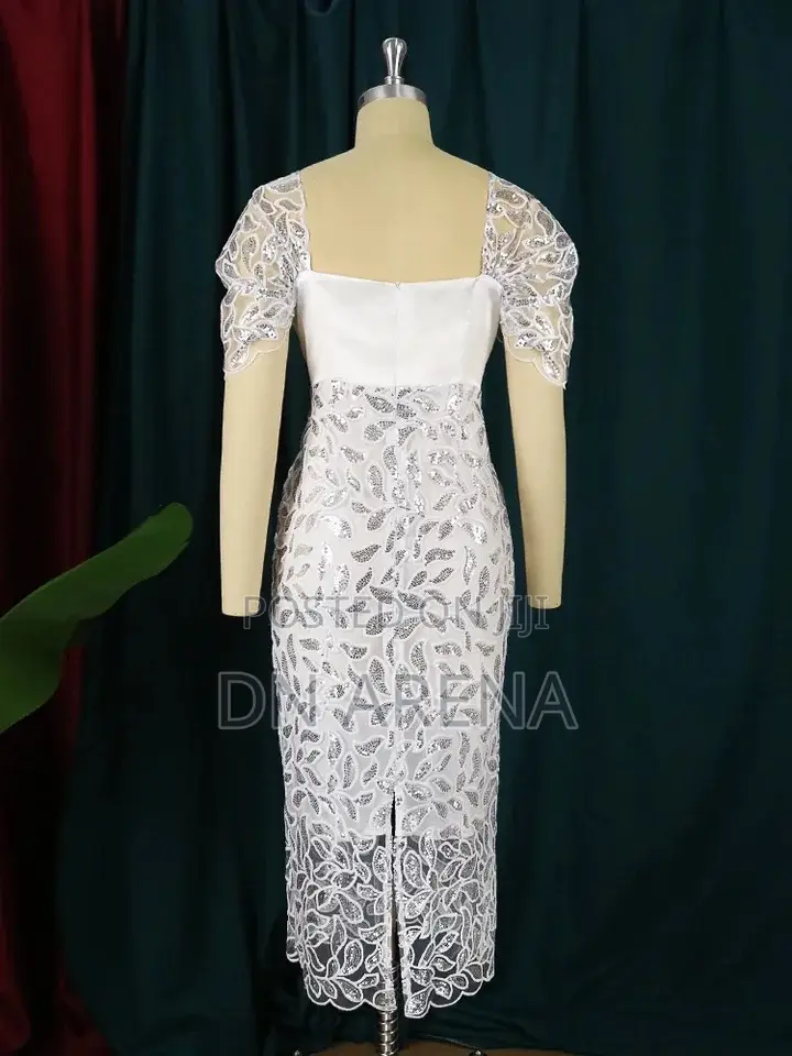 Elegant Ladies White Dinner Wear