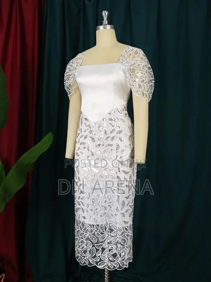 Elegant Ladies White Dinner Wear