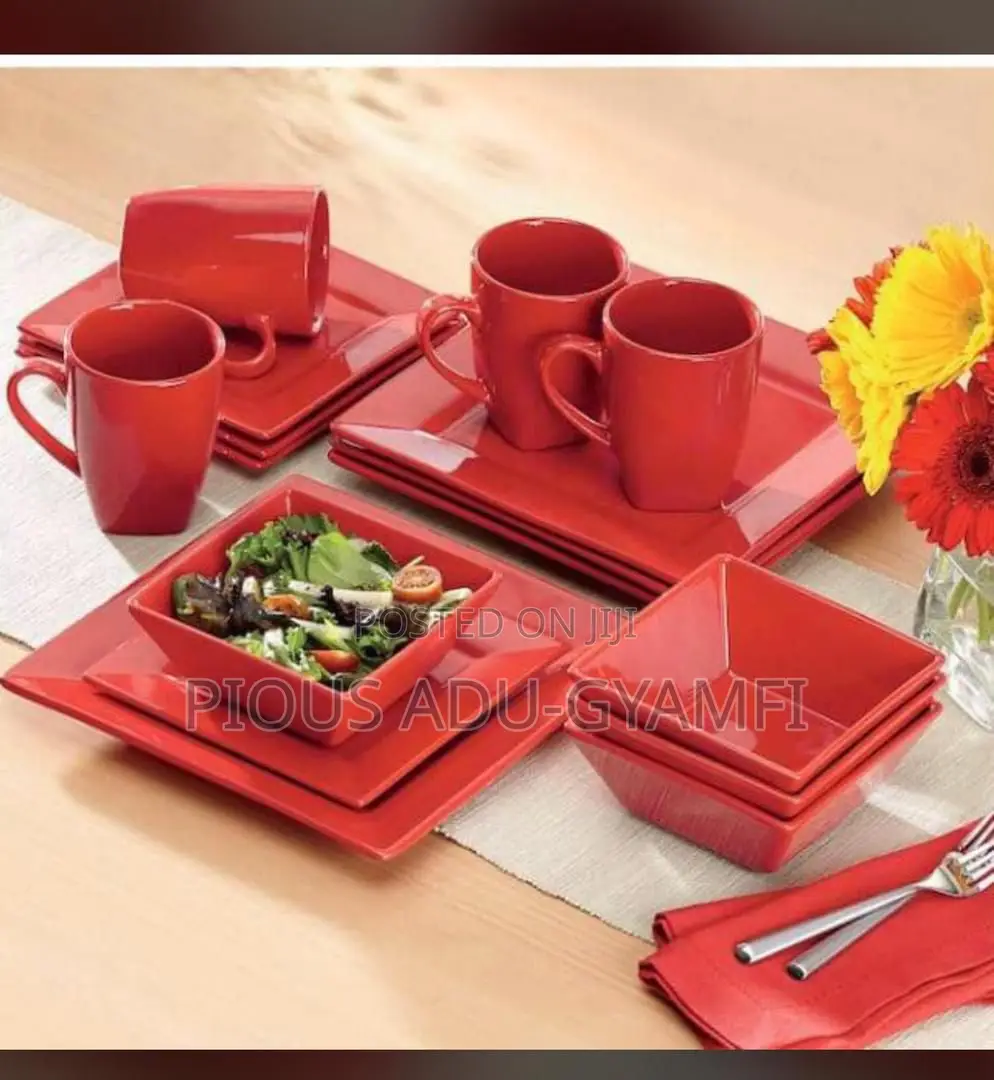 16pcs Dinner Sqaure Plate
