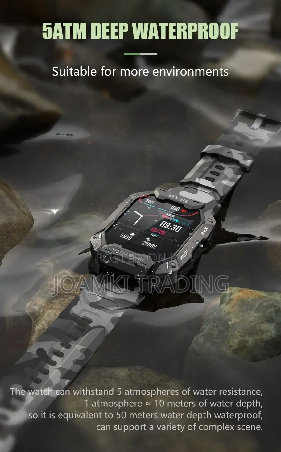 1.69" Hd Smart Watch Blutooth Call Military Grade Waterproof