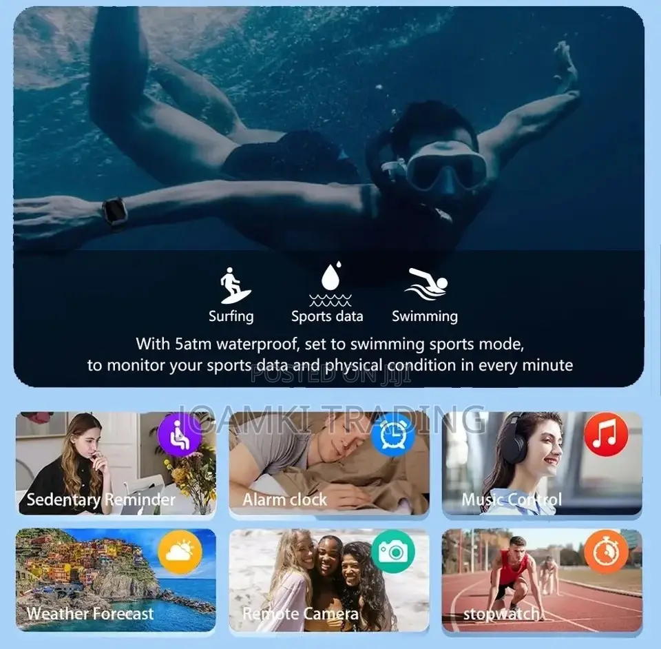 1.69" Hd Smart Watch Blutooth Call Military Grade Waterproof