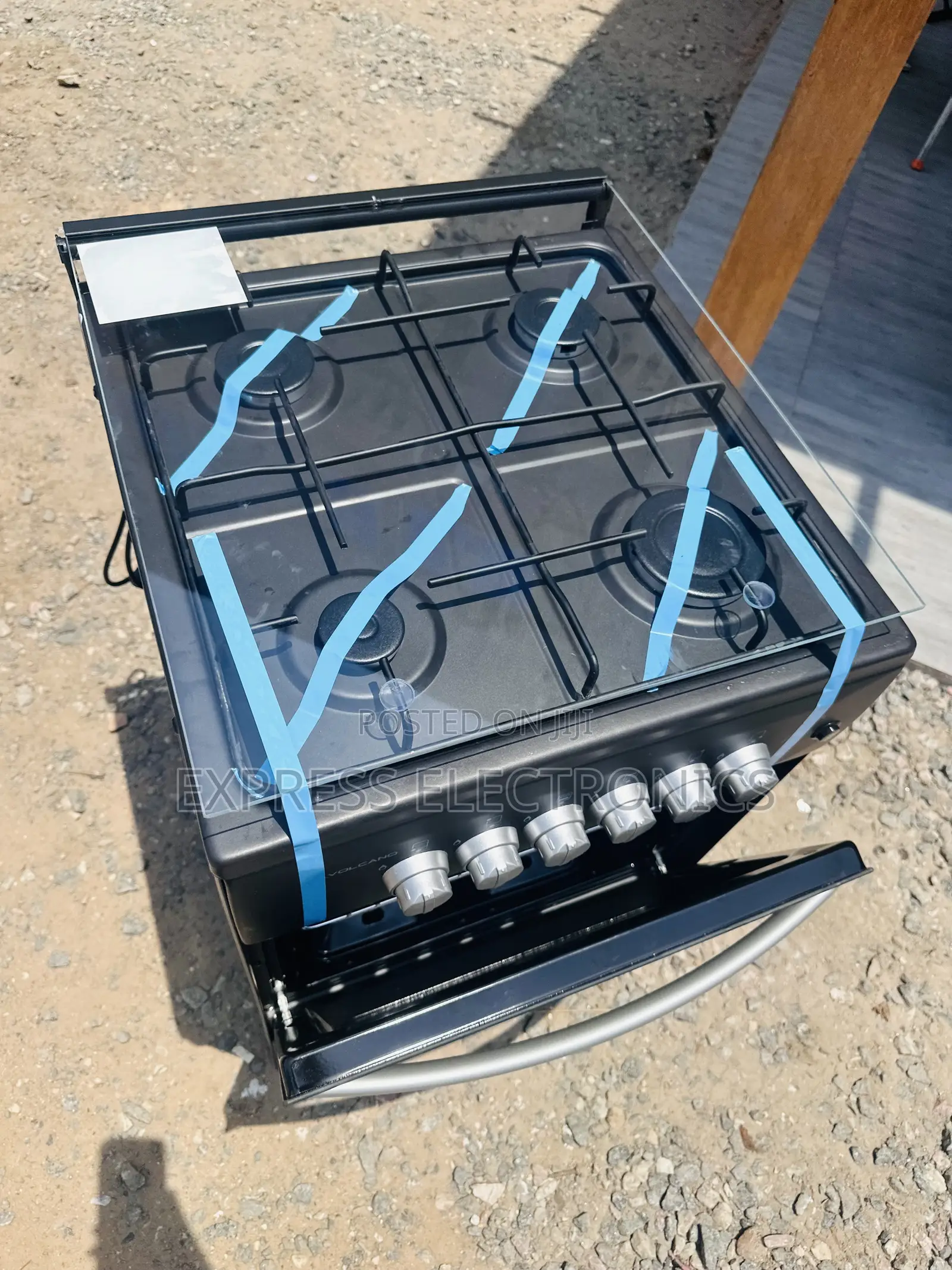 Very Awesome Sleek Gas Black Gas Cooker Oven Grill 4b