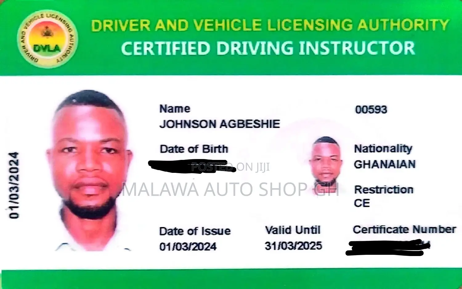 Certified Personal Driving Instructor