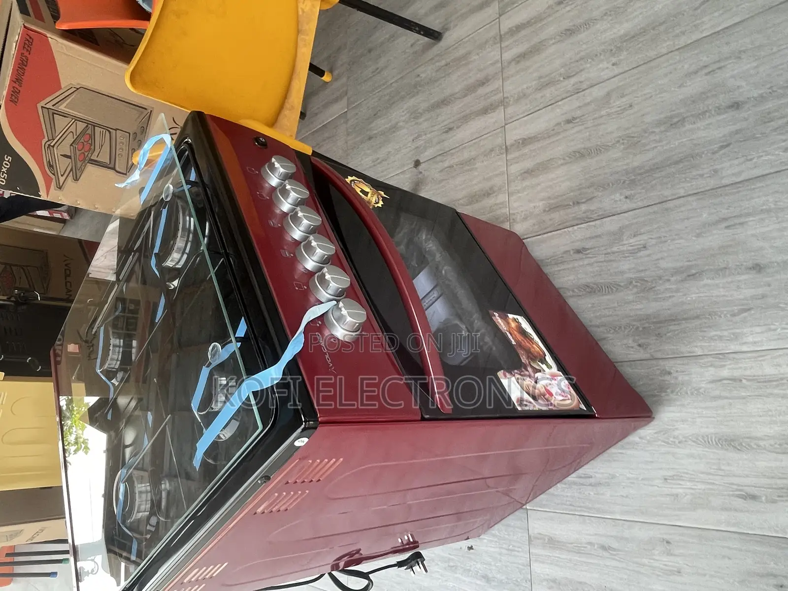 Red Euro Bek Color Volcano Gas Oven 4 Burner (50x50)