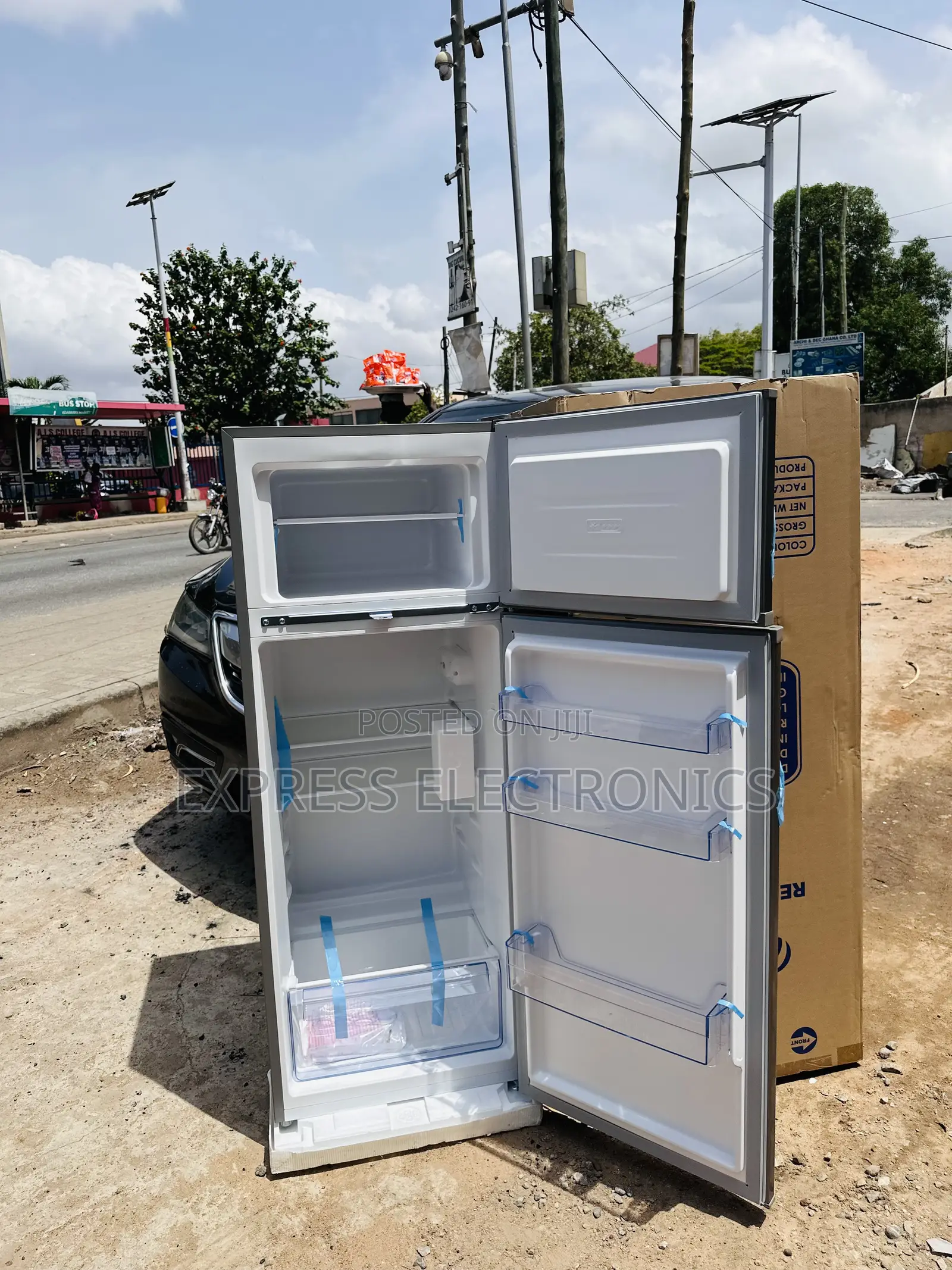 PF-250 Double Door Fridge Pearl Grey.