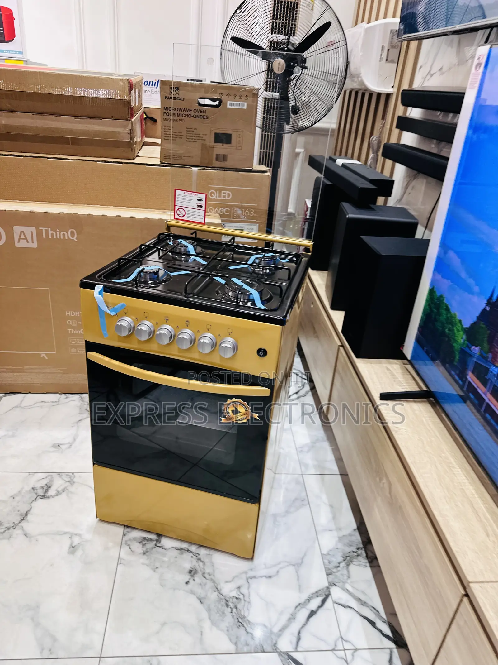 Freestanding Golden Color Gas Cooker Oven 4burner 50/50